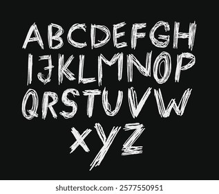 Hand written messy abstract vector font scribblesv