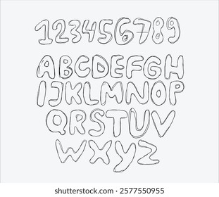 Hand written messy abstract vector font scribblesv