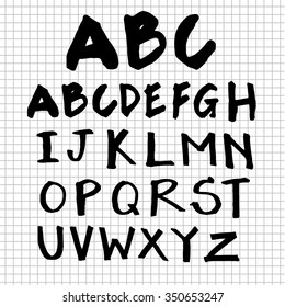 Hand written modern alphabet vector