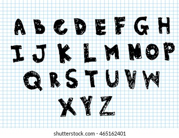 Hand written modern alphabet vector