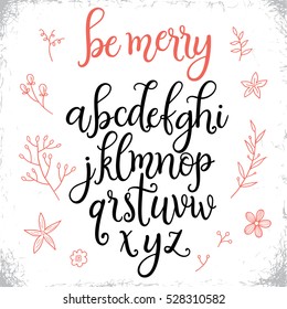 Hand Written Modern Vector Calligraphic Script Font, Curly Alphabet, Letters For Your Design.