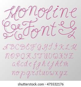 Hand written / monoline font / typeface made by one line / modern font / cursive  letters