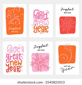 Hand written New Years greetings, great for gift tags, banners, wallpapers, cards, invitations - vector design