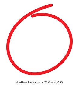 Hand written red circle icon.