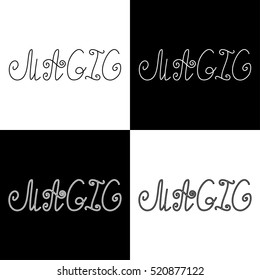Hand written retro lettering Magic made in vector. Vintage letters t-shirt design template. Postcard, greeting card, poster, t-shirt design apparel. 