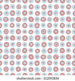 Hand written shapes background. Seamless pattern. Vector.
