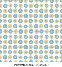 Hand written shapes background. Seamless pattern. Vector.