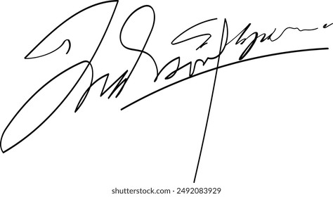 Hand written signature. Different example signatures isolated in white background. Vector illustration set of hand drawn name imprint.eps8