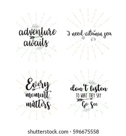 Hand written style Quote design letter element, inspiration quotes lettering vector