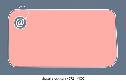 Hand written text box for fill your text and email symbol