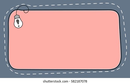 Hand written text box for fill your text and exclamation mark