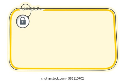 Hand written text frame for fill your text and padlock