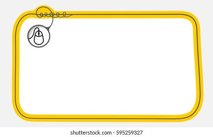 Hand written text frame for fill your text and mouse icon