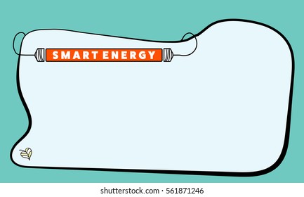 Hand written text frame with light and the words smart energy
