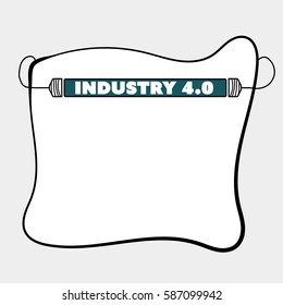 Hand written text frame with light and the words industry 4.0
