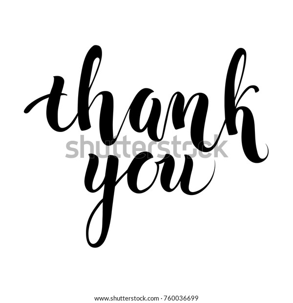 Hand Written Thank You Words Brush Stock Vector (Royalty Free) 760036699