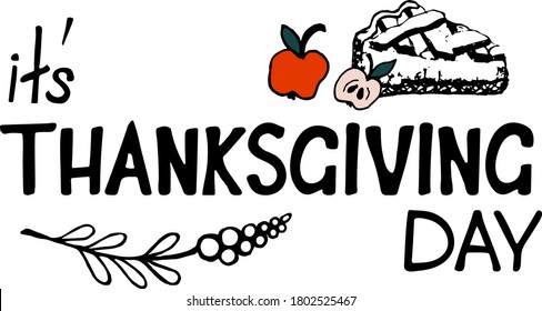 Hand written thanksgiving day lettering with decor