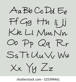 Hand written vector alphabet