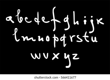 Hand written vector latin alphabet