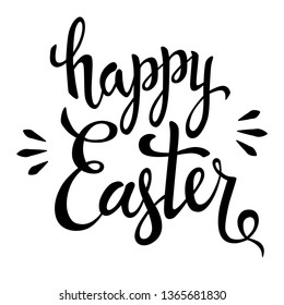 Hand written vector lettering graphic text. Happy Easter greeting