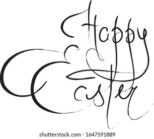 Hand written vector lettering Happy Easter