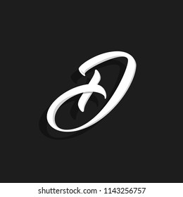 Hand Written Vector Logo Letter D. D Letter Design Vector