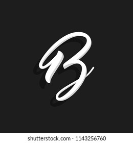 Hand Written Vector Logo Letter B. B Letter Design Vector