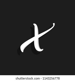 Hand Written Vector Logo Letter X. X Letter Design Vector