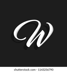 Hand Written Vector Logo Letter W. W Letter Design Vector
