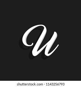 Hand Written Vector Logo Letter U. U Letter Design Vector