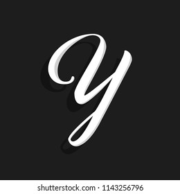 Hand Written Vector Logo Letter Y. Y Letter Design Vector