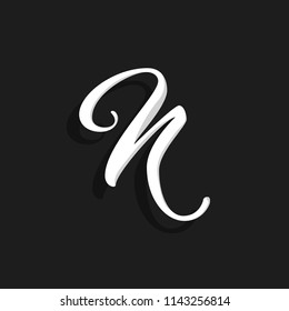 Hand Written Vector Logo Letter N. N Letter Design Vector