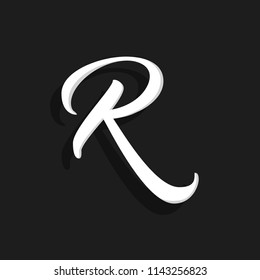 Hand Written Vector Logo Letter R. R Letter Design Vector