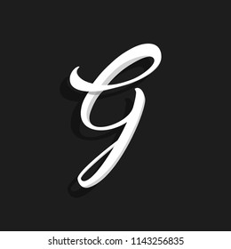 Hand Written Vector Logo Letter G. G Letter Design Vector