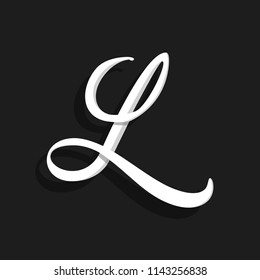 Hand Written Vector Logo Letter L. L Letter Design Vector