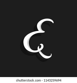 Hand Written Vector Logo Letter E. E Letter Design Vector