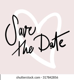 Hand Written Vector Text. Calligraphy. Black Brush on Pink Background.