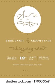 Hand written wedding invitation - Save the Date. EPS vector file. Hi res JPEG included. 