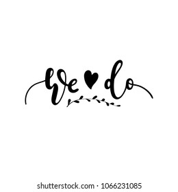 hand written wedding quote with plant
