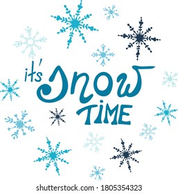 Hand written winter seasonal inspirational lettering set