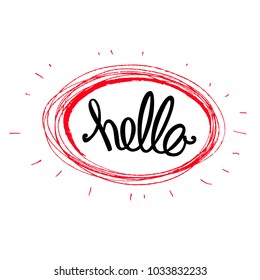 Hand written word "Hello", vector illustration.