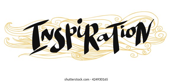 Hand written word "Inspiration". Vector illustration for your design