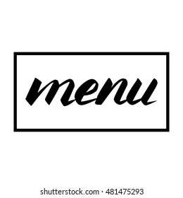 Hand written word menu. Stamp styled. Vector illustration.