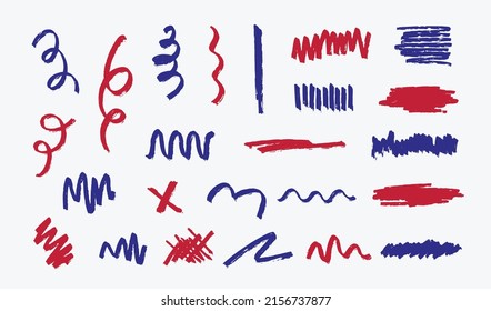 Conjunto de vectores de líneas de dibujo de escritura manual