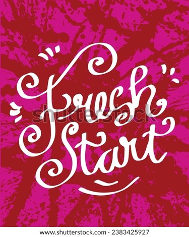 Hand writting typography illustration of fresh star isolated on colrfull abstract brush stroke background 