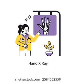 Hand X Ray Concept vector illustration.  isolated on white Background. 