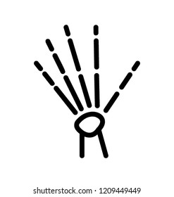 Hand xray icon on white background
