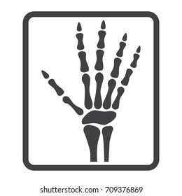 Hand X-ray line icon, medicine and healthcare, radiology sign vector graphics, a linear pattern on a white background, eps 10.