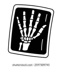 Hand xray report icon in hand drawn style
