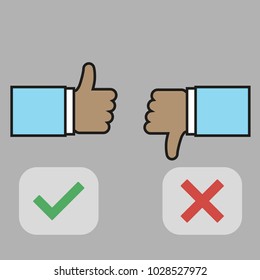hand yes or no.vector. eps 10